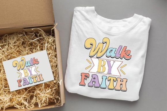 Walk by Faith Christian Svg Design for T-Shirt Designs